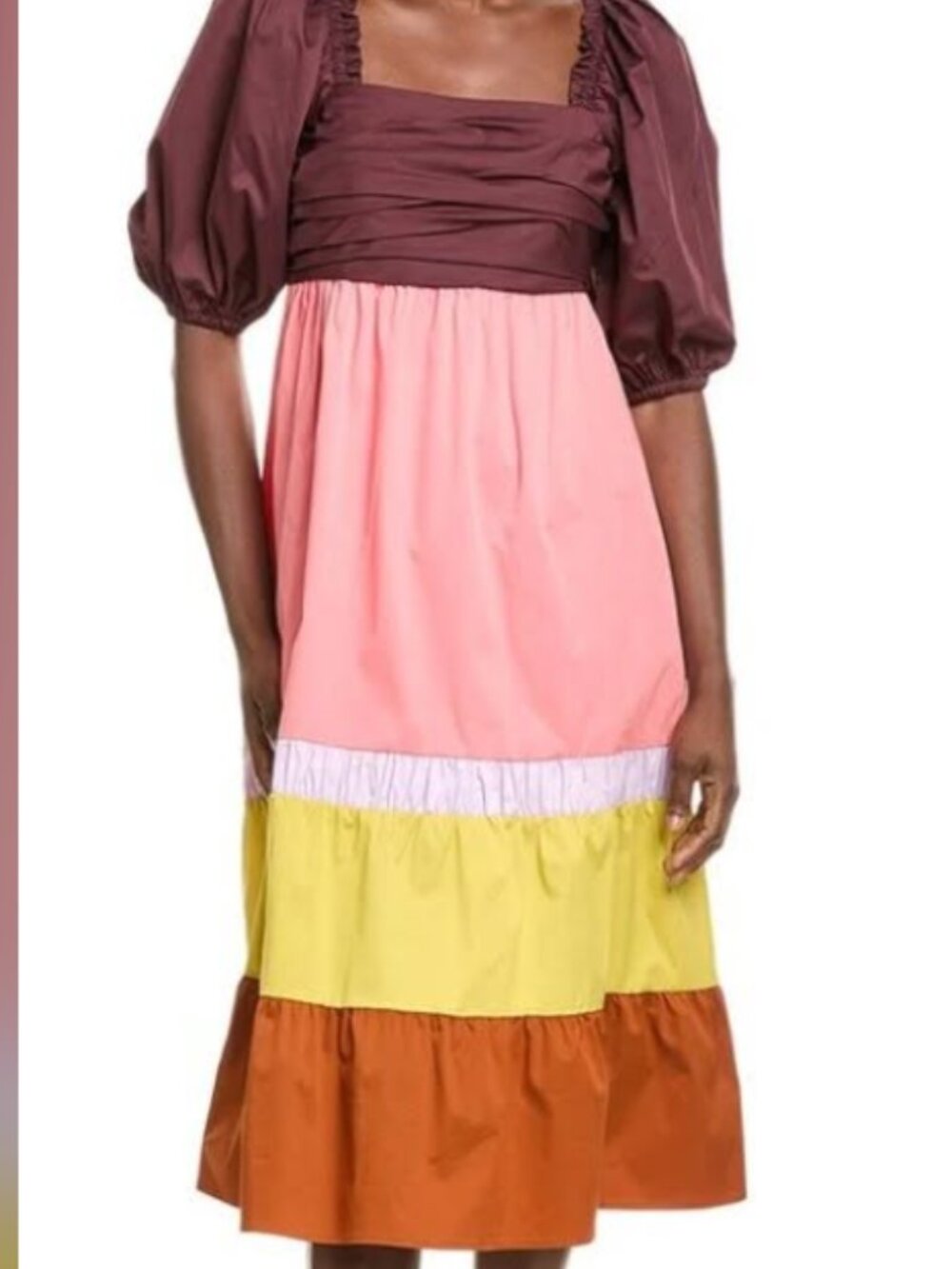 Colorblock Midi Dress Sz XS